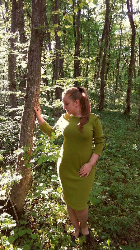 Платье травяное в рубчик от KaterinaOlegovna
