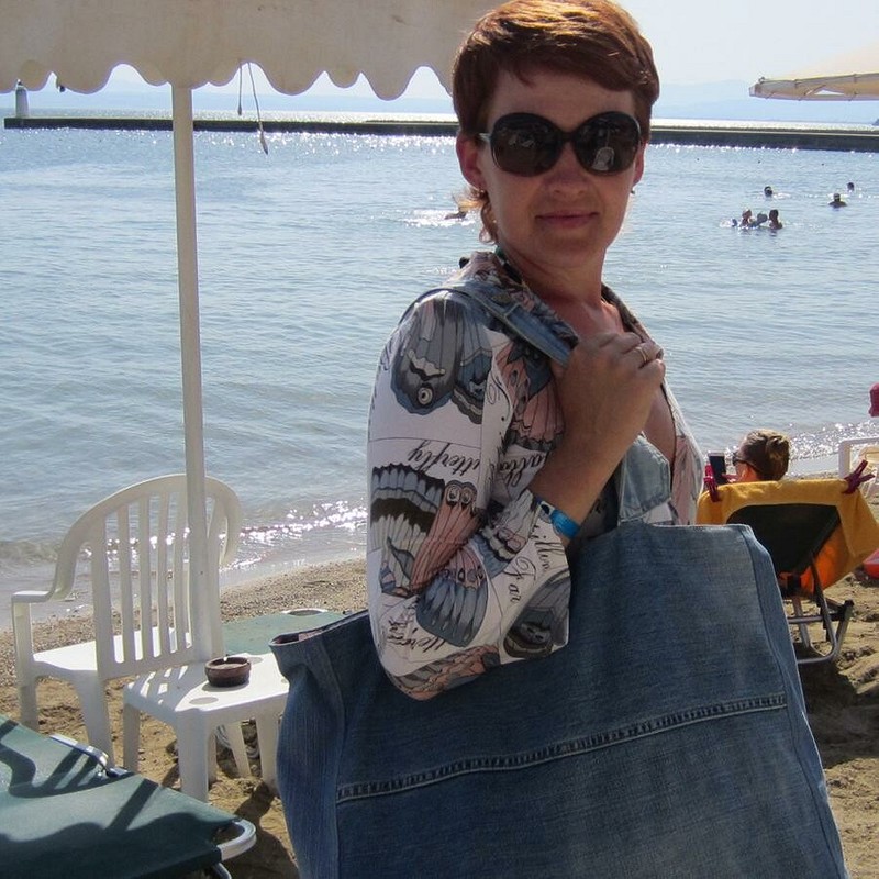 Пляжная сумка из старых джинсов от Юлия Деканова - редактор сайта