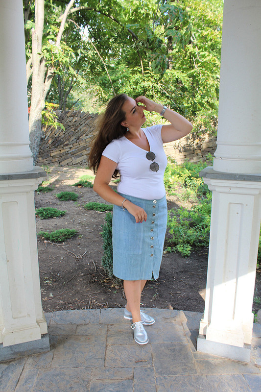 Модная джинсовая юбка на пуговицах от Вихтория