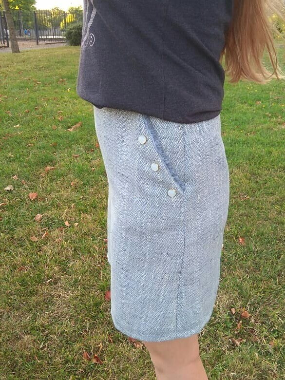 Голубая юбка с карманами от Daria26