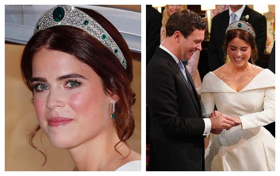 Королевская свадьба: принцесса Евгения в роскошном платье с длинным шлейфом 
