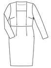 Платье-футляр с прямоугольным декольте