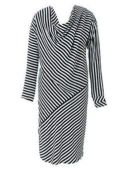Платье асимметричного кроя №422 — выкройка из Burda. Мода для полных 1/2016