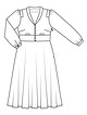 Платье с пышными рукавами №401 — выкройка из Burda. Мода для полных 2/2018