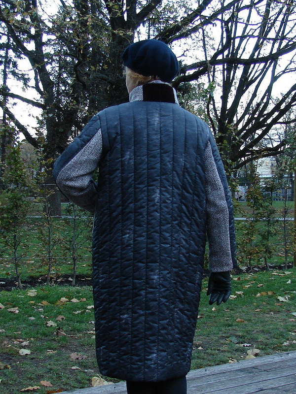 Стеганое пальто с добавкой твида от iewaa