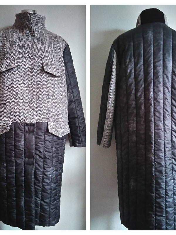 Стеганое пальто с добавкой твида от iewaa
