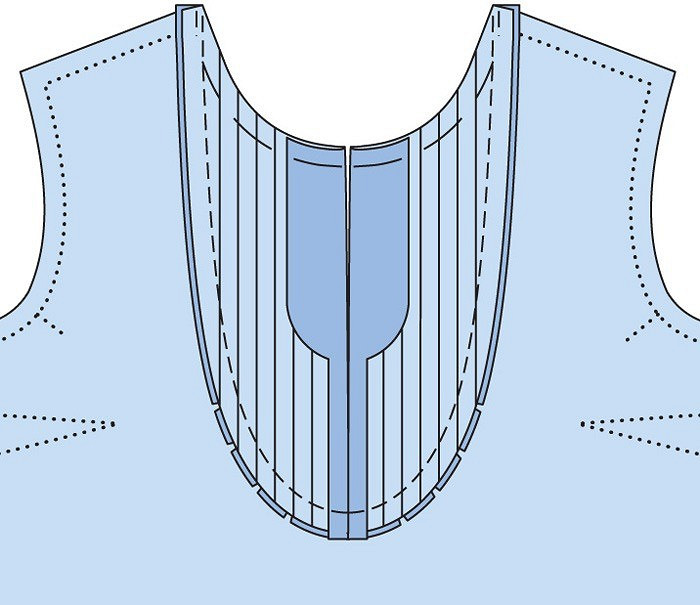 Как выполнить пластрон со складками в женской блузке