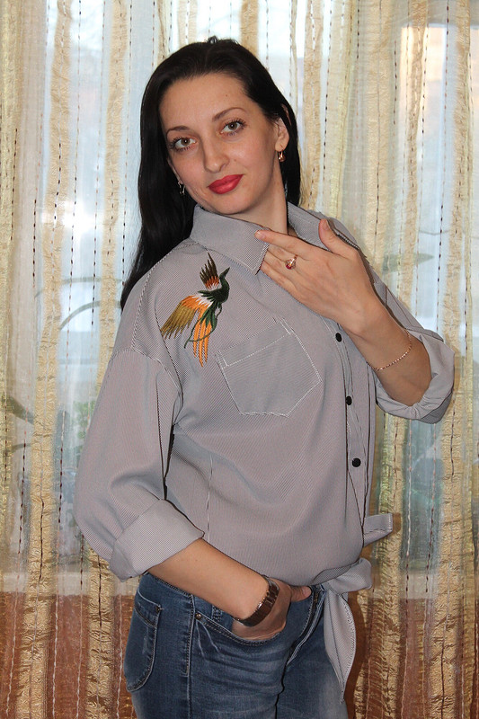 Рубашка с птичками от Pichugka