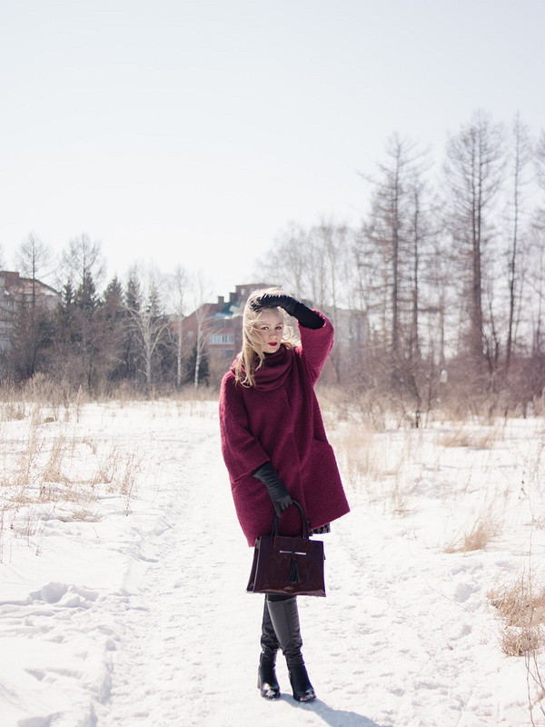 Пальто цвета Марсала от nastya_model