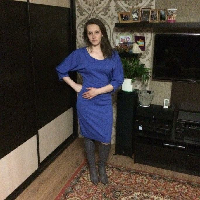 Трикотажное ярко-синее платье от ChernykhOlga