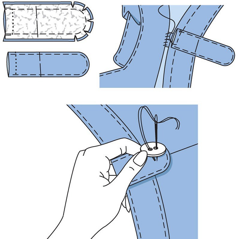 Как обработать завязывающийся пояс, погоны и шлёвки