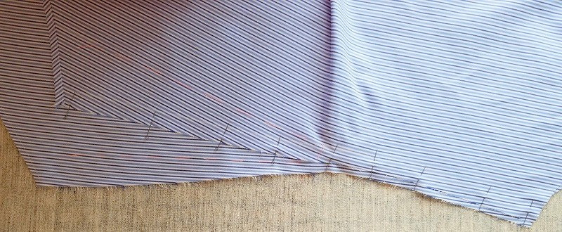 Обработка ластовицы в мужской сорочке по технологии Винсента Смита 