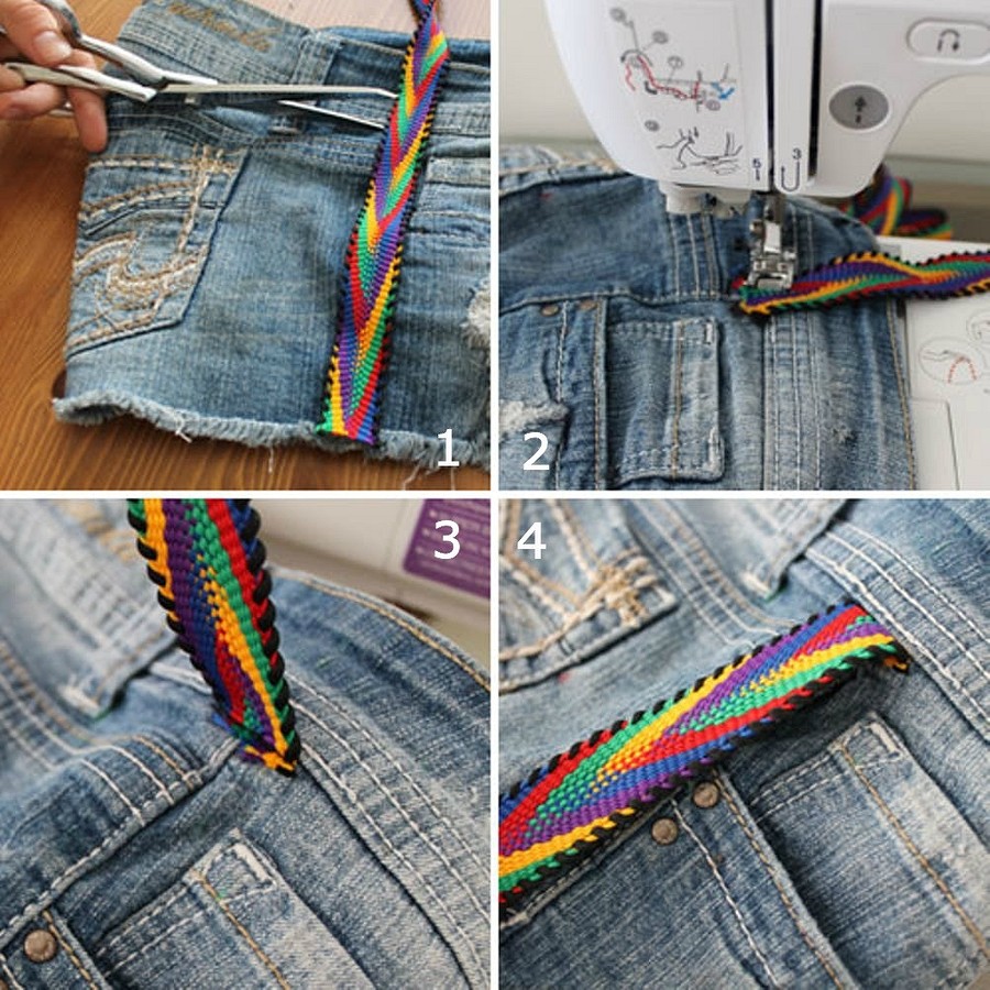 Как украсить джинсовые шорты?