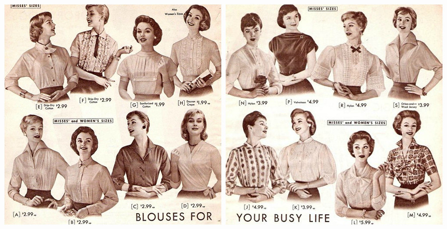 Моя прекрасная леди: какие блузки носили в 50-х?