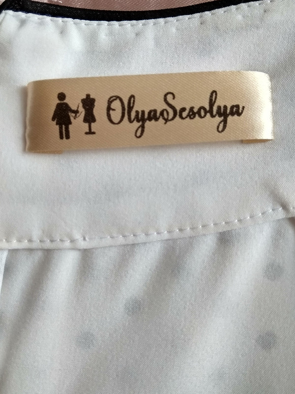 Платье белое в горошек от OlyaSesolya