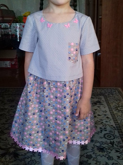 платье комбинированное для дочки