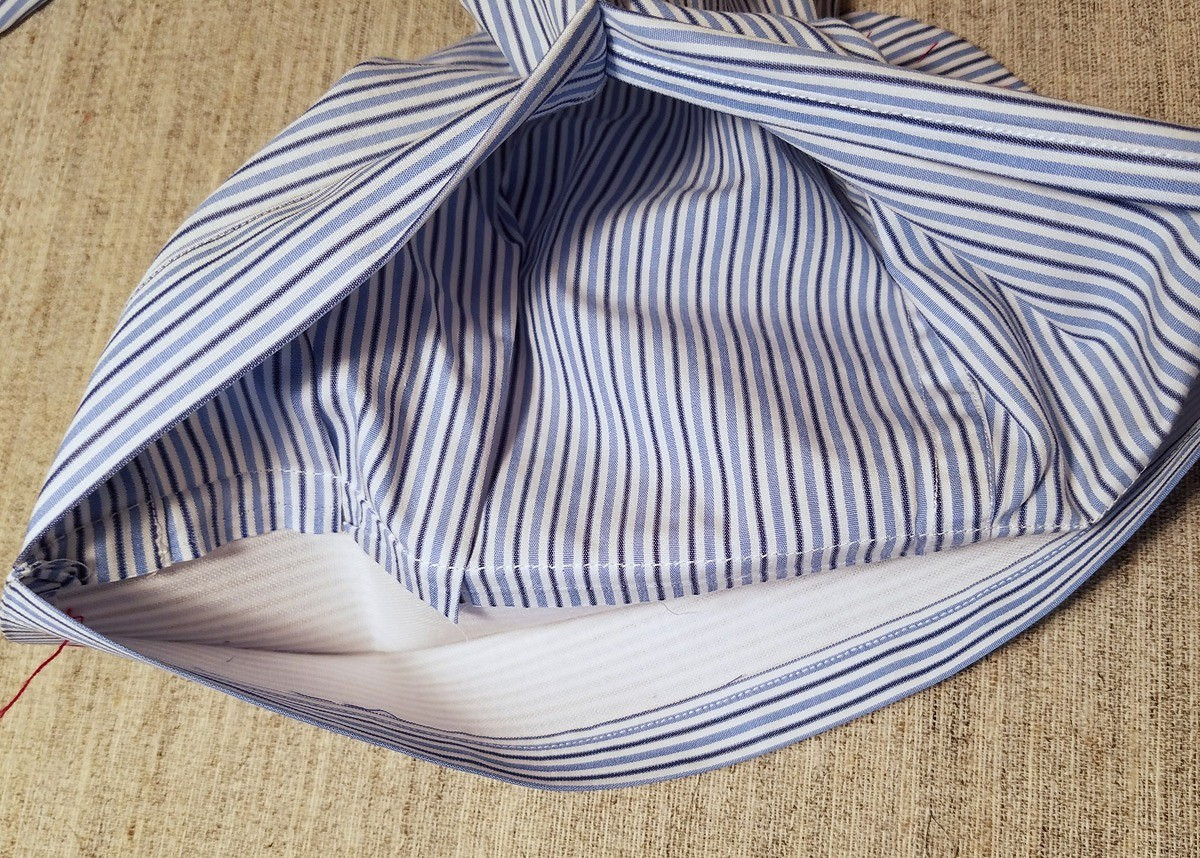 Неаполитанские манжеты и распошивание пройм вручную в мужской сорочке