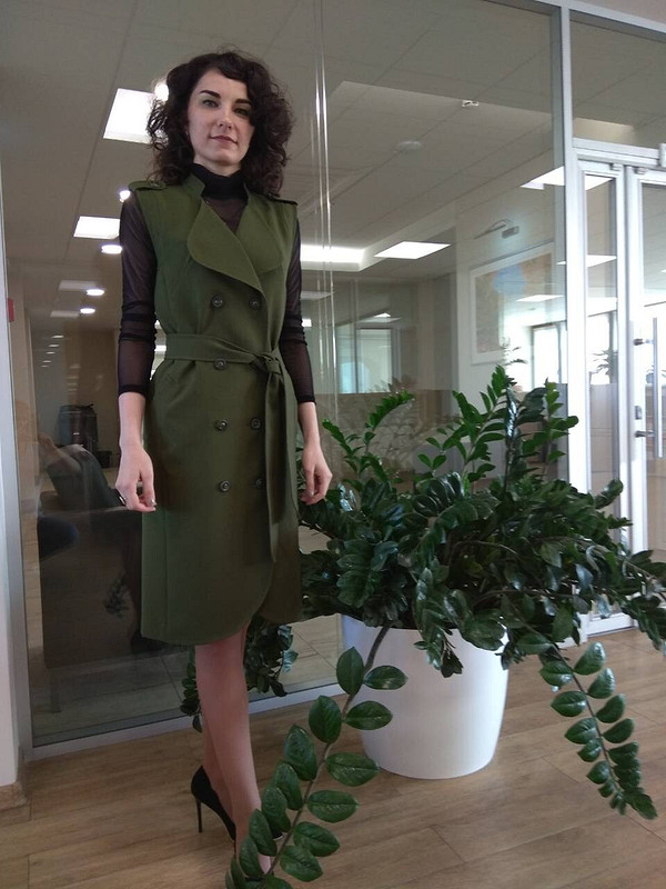 Платье оливковый тренч от Natashakozhevina