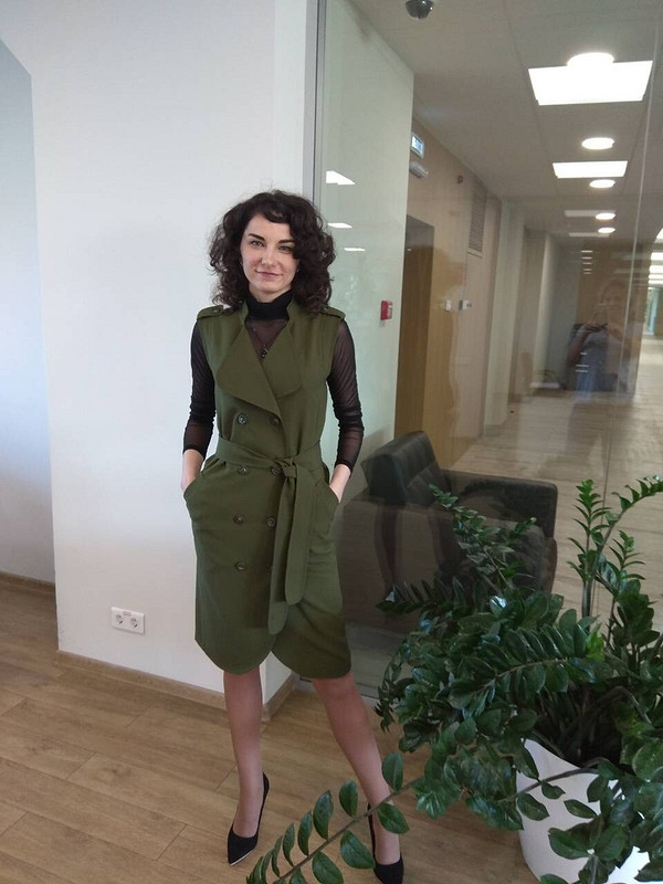 Платье оливковый тренч от Natashakozhevina