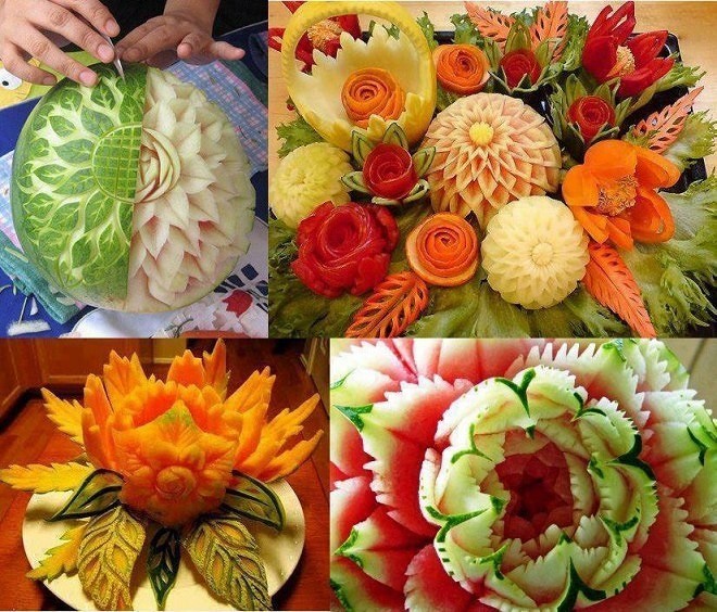 Цветы из овощей(украшения)