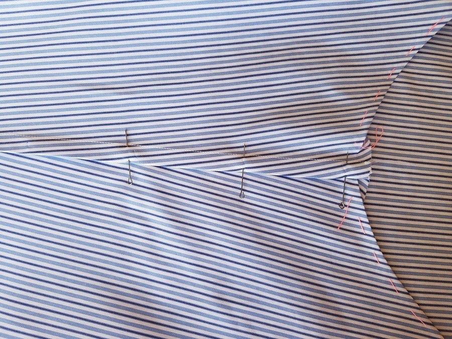 Обработка рукавов в мужской сорочке по итальянской технологии: планка разреза рукава 
