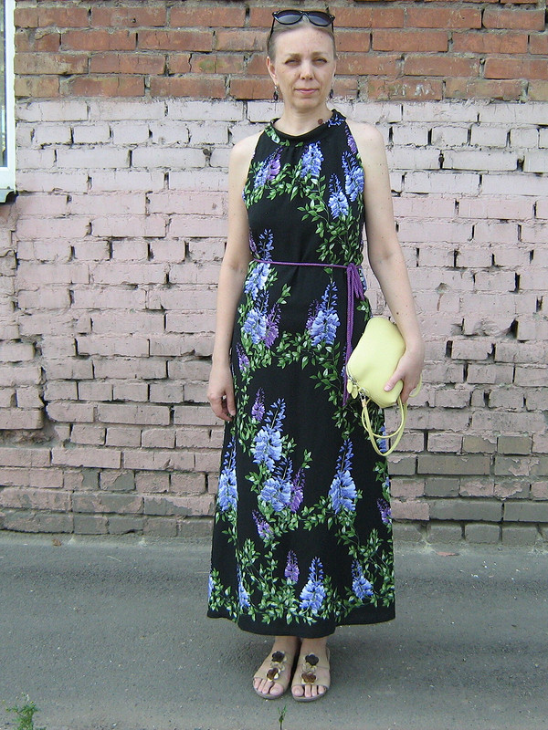 Длинное летнее платье с американской проймой от len1972