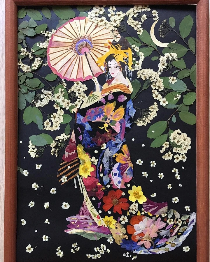 Японская техника ошибана: картины из растений и цветов