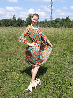Работа с названием Шёлковое летнее платье. Натур продукт)))