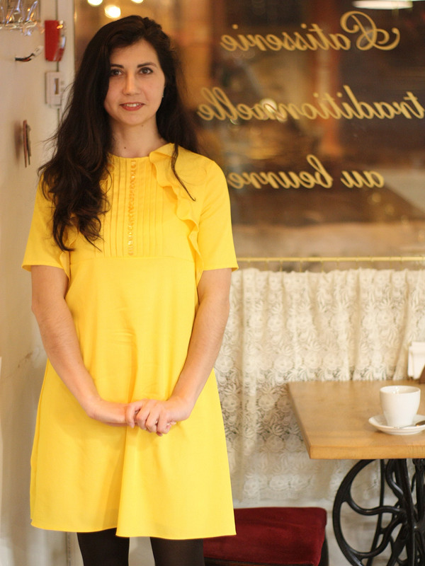 Желтое платье с воланами от svetavedmed