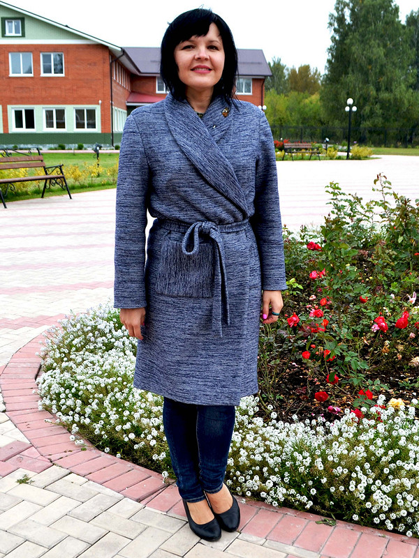 Летнее меланжевое пальто от Любаева Светлана