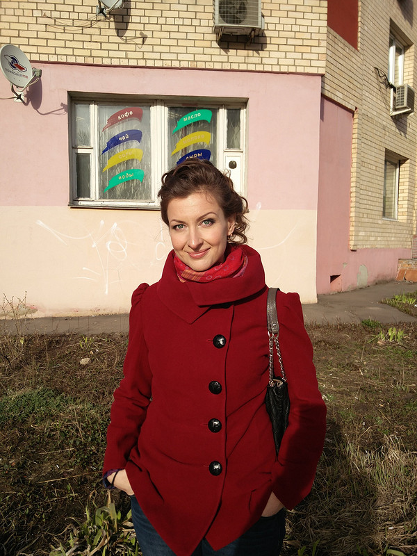 Пальто цвета красного вина от OlgaAntsiferova