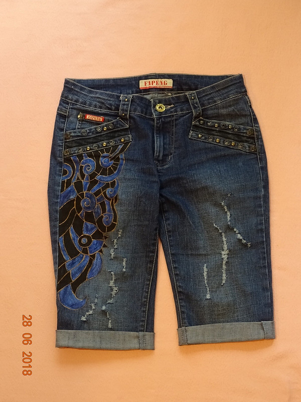 Старые джинсы + акриловые краски = креатив) от Мелания