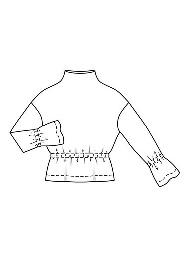 Пуловер с баской