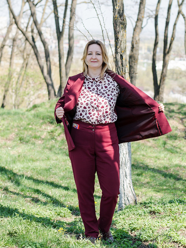 Блузка с кантом к бордовому костюму от Оксана Сыса СОК 