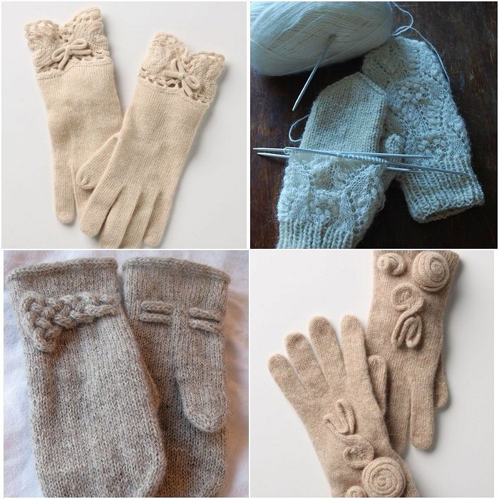 Вязаные полосатые перчатки спицами | Gloves, Fashion
