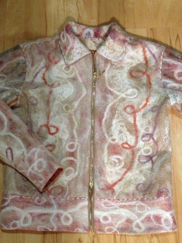 Курточка из валяной полутонкой шерсти с элементами декора на подкладе от ElenaSamoylenko_