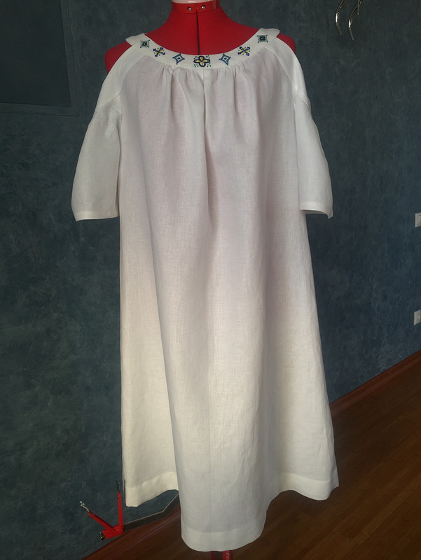 Платье из белого льна от velena72