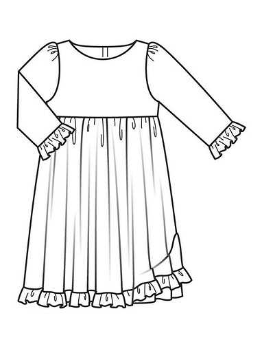 Платье с оборочками внизу рукавов