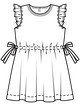 Платье с оборками вдоль пройм №609 — выкройка из Burda. Детская мода 1/2018