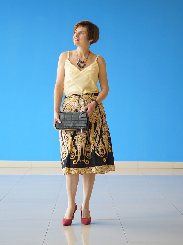 Бельевой топ и юбка из ткани с платочным принтом от olgapoluektova_style