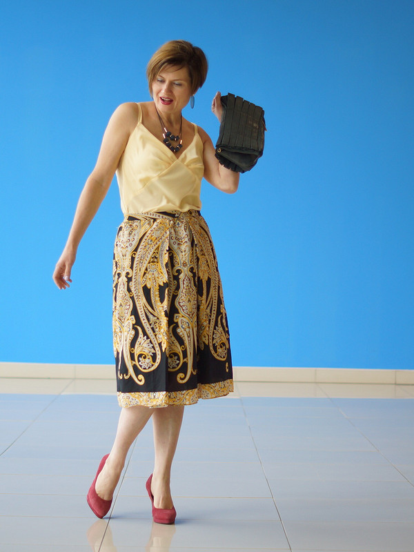Бельевой топ и юбка из ткани с платочным принтом от olgapoluektova_style