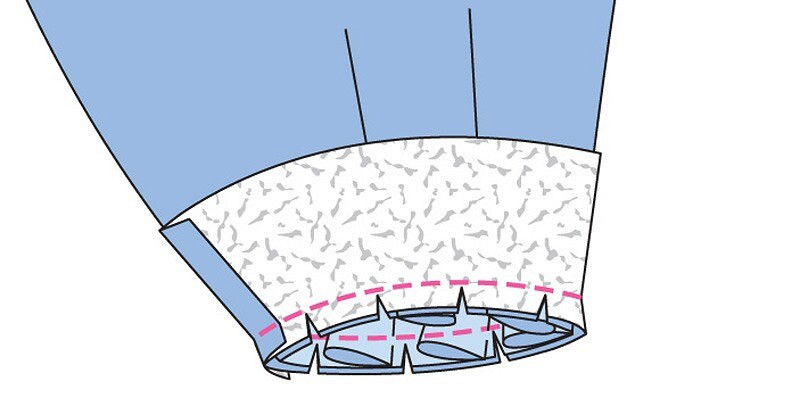 Обработка низа пышного рукава с вытачками и складками