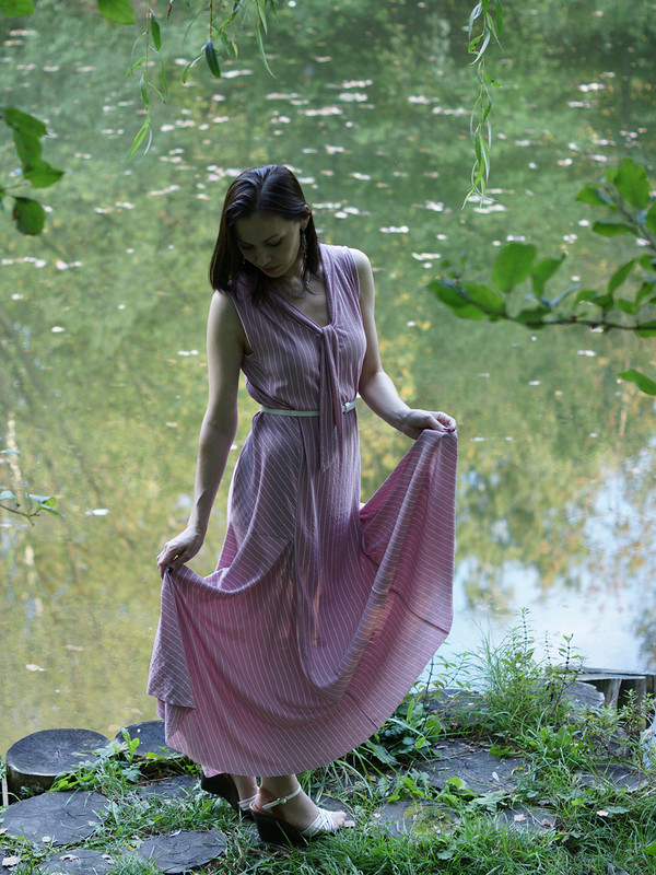 Нежное розовое платье в полоску от OlesyaArt