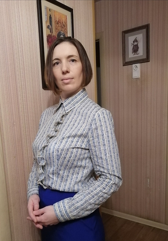 Блузка-рубашка с рюшей от Irina_Mahova