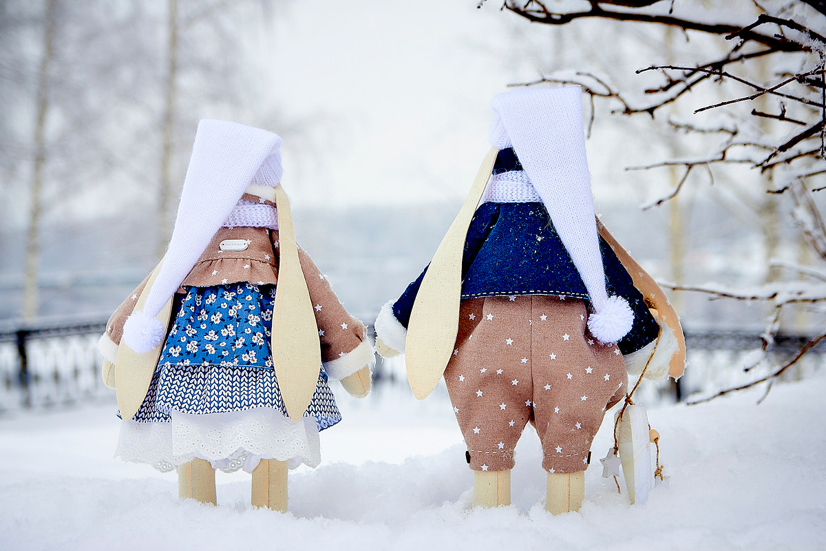 Тильды-Зайки на зимней прогулке от Наталия Перевалова