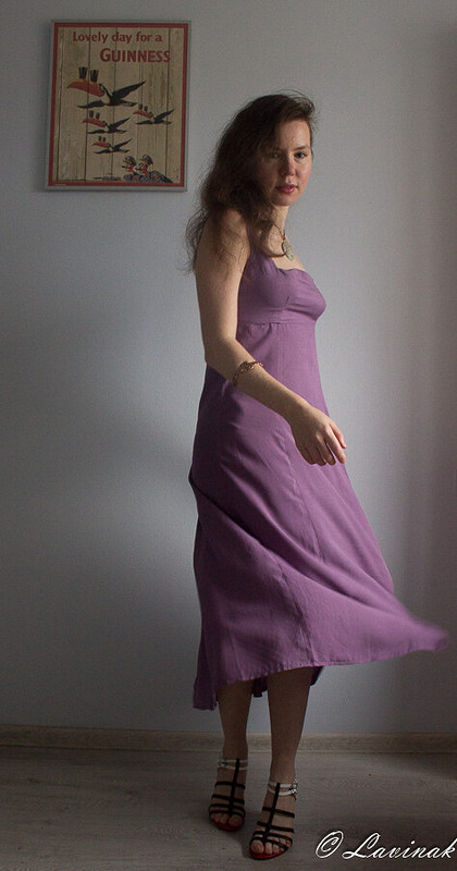 Фиолетовое платье с летящей юбкой от NataliaSergeeva