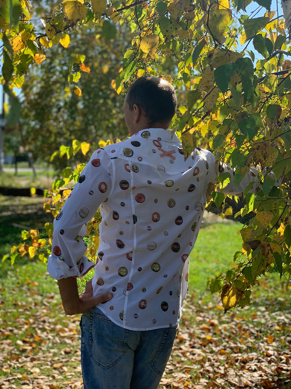 Мужская рубашка «Крышечки» от Маруся Лапенина