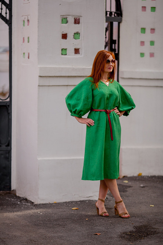 Очередное зеленое платье от sharabela