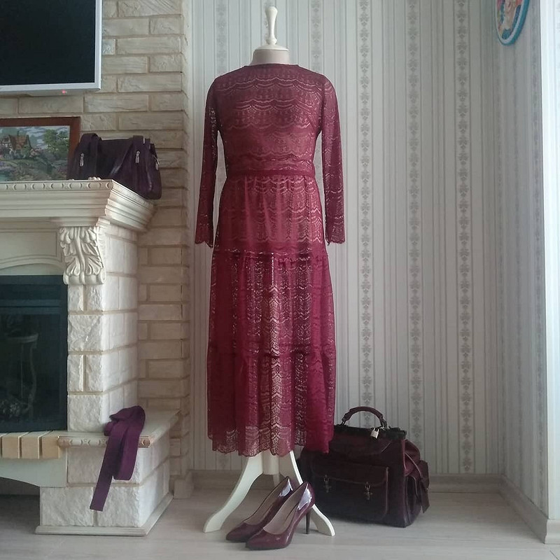Комплект «Бокальчик «Бургундии»: платье и кардиган от MarSel