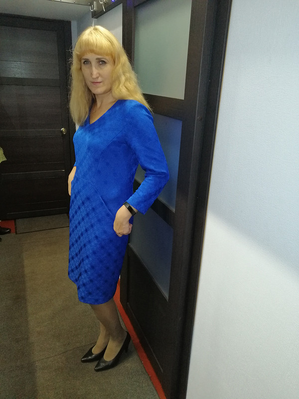Синее трикотажное платье от Надежда  Иванова